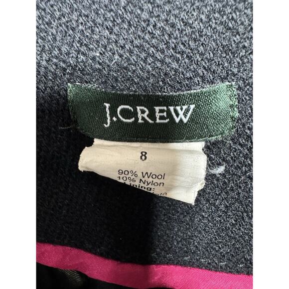 J. Crew Wool Pea Coat Sz 8 Charcoal Black Classic Fall Jacket Coastal Walk Layer - Picture 3 of 7